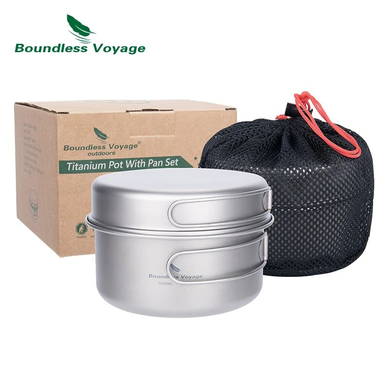 Quality Camping Cooking Set - Sınırsız Voyage Titanyum Tencere Tava Seti