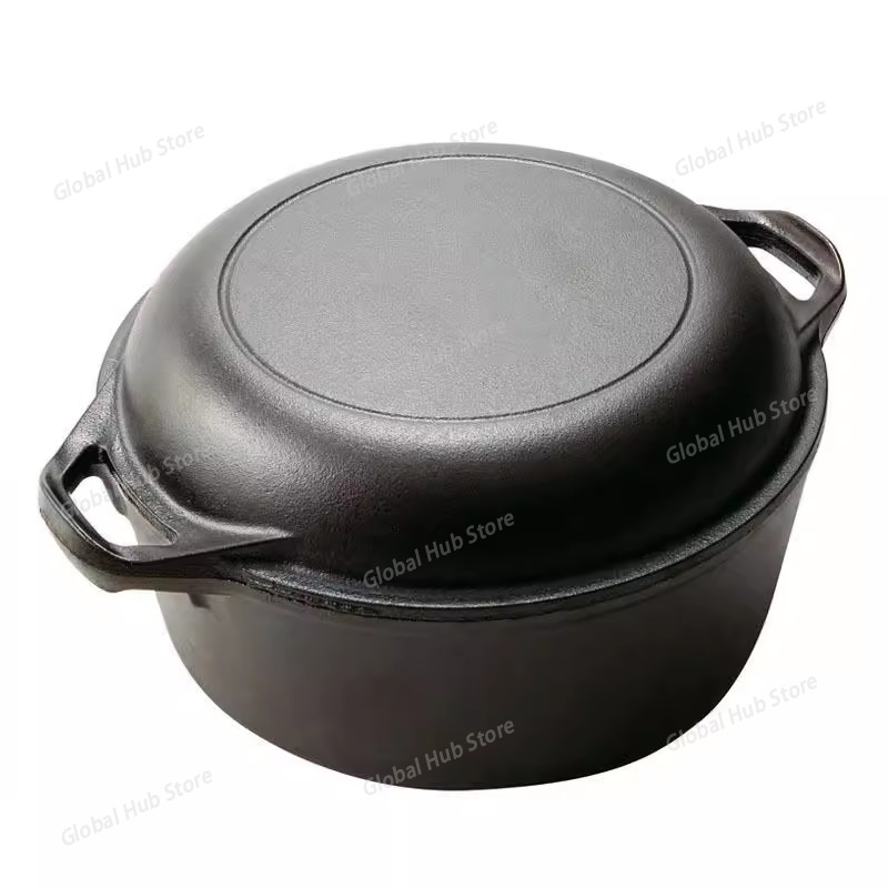 Camp Dutch Oven Cast - 2'si 1 arada Dökme Demir Güveç