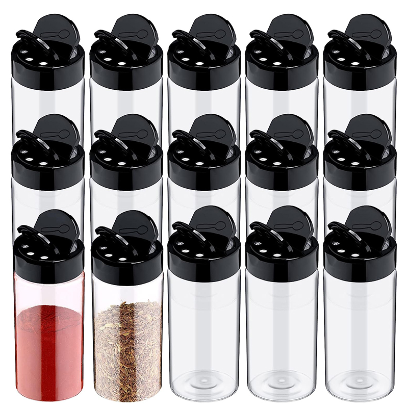 Camping Cooking Container - LMETJMA Şeffaf Plastik Baharat Kavanoz Çalkalayıcı