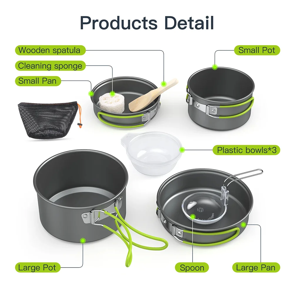 2-3 Kişilik Açık Hava Yemek Pi - Quality Camping Cooking Set incelemesi ve fiyatı